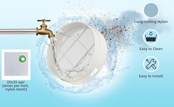 Washable Hose Pre-Filter for Portable Air Conditioner, 5’’ Diamiter 2 Pack White