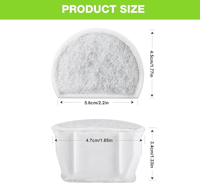 15 Count Replacement Carbon Filters Compatible with PetSafe Drinkwell Filters, Pet Water Fountain Replacement Cartridges for Dog and Cat Fountain.