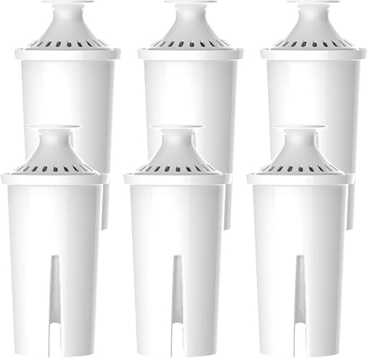 6 Packs Pitcher Water Filter, Replacement for Brita® classic 35557, OB03, Mavea® 107007, Brita® Pitchers Grand, Lake, Capri, Wave and More, NSF Certified, Waterspecialist
