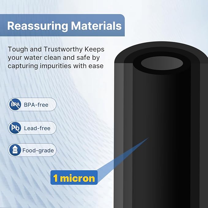 1 Micron 10" x 2.5" Whole House CTO Carbon Water Filter Cartridge Replacement for Home Countertop System, Dupont WFPFC8002, WFPFC9001, FXWTC, SCWH-5, WHEF-WHWC, WHCF-WHWC, CTO10, T01, 2PACK