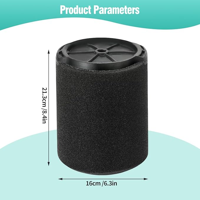 2-Pack VF7000 Filter for Ridgid Shop Vac,Compatible with Ridgid 5-20 Gallon and Husky 6-9 Gallon Wet/Dry Vacuums,Foam Wet Vacuum Filter Replacement for Wet Applications Only