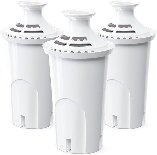 3-Pack Water Filter Replacement Compatible with Brita Pitchers & Dispensers - BPA-Free, Fits Classic 35557, OB03, Mavea 107007 (Compatible Replacement Filter)