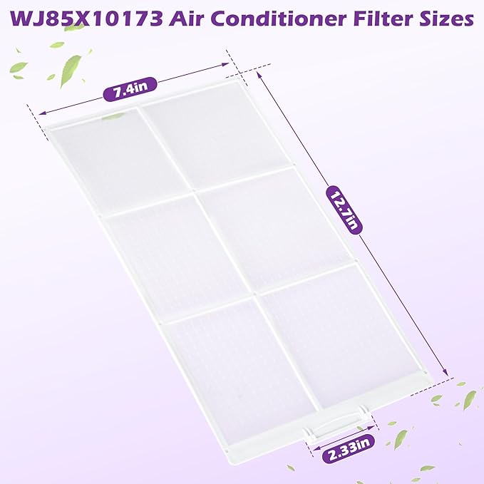 Earthtec WJ85X10173 Replacement for GE Air Conditioner Filters 1811882 AP4538886 AH2577777 EA2577777 PS2577777 Room Window AC Filter Screen