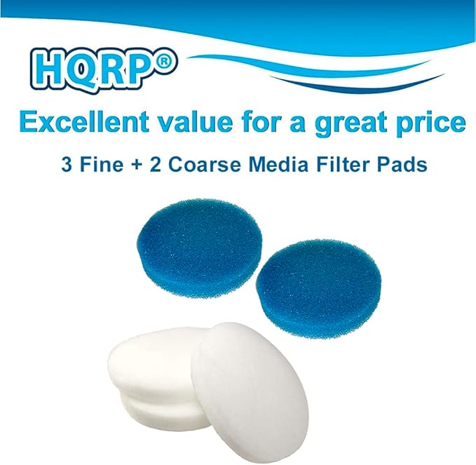 HQRP Fine and Coarse Media Filter Pads (3+2) Compatible with Eheim Classic 600/2217 External Aquarium Canister Filter