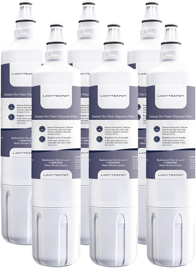 F-2000 Water Filter, Compatible With InSinkErator F-2000, F-1000, Water Filter Replacement (6 Pack)