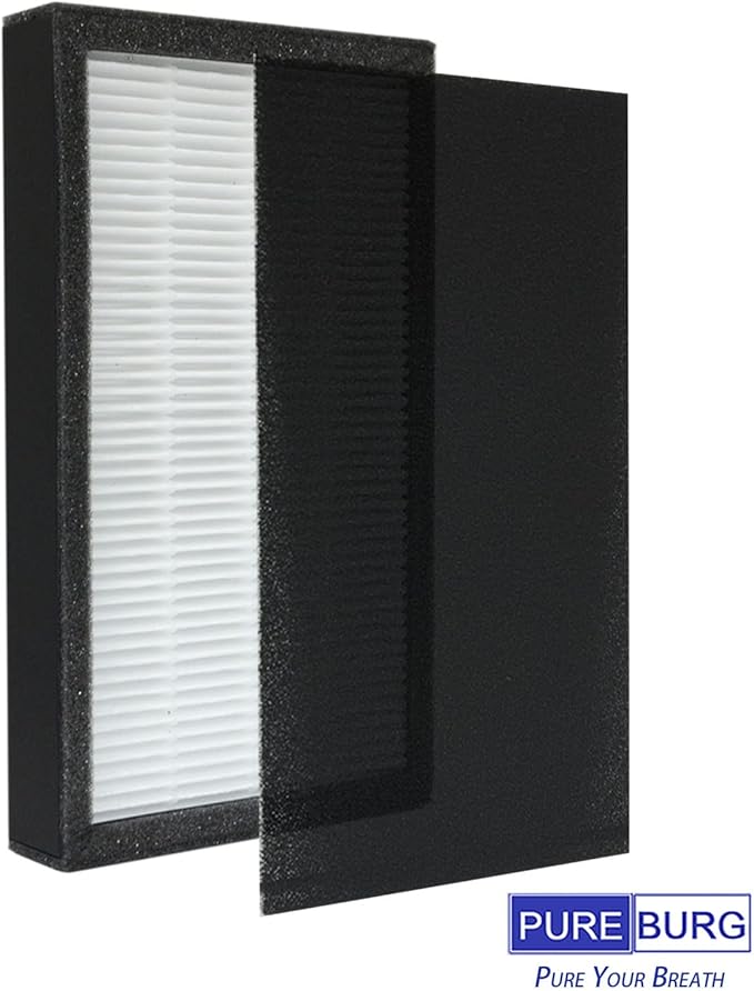 PUREBURG FLT4100 Replacement Filter Set Compatible with GermGuardian AC4100 AC4100CA AC4150BL AC4150PCA AC4150PC AC4175W Air Purifiers Filter E,2-Pack H13 HEPA
