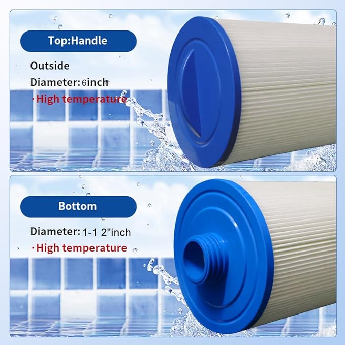 Replaces 6CH-940 Spa Filter,Unicel 6CH-940,Filbur 817-0050,FC-0359,PWW50P3(NOT PWW50P4),25252, 03FIL1400,(1 1/2" Coarse Thread),Waterway Front Access Skimmer,SAE Thread Filter 2-Pack