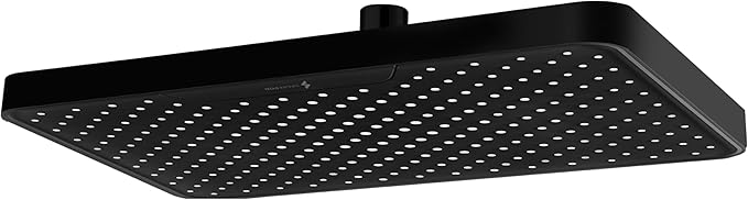 SparkPod 12 Inch Black Rain Shower Head - Ceiling or Wall Mount Rainfall Shower Head - Large Coverage Showerhead - Brass Ball Joint with 360° Adjustment - 1-Min Install (Midnight Black Matte)