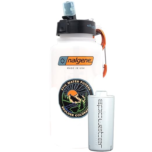 Epic Water Filters Nalgene Ultimate Outdoor Travel OG Water Bottle with Filter - BPA Free