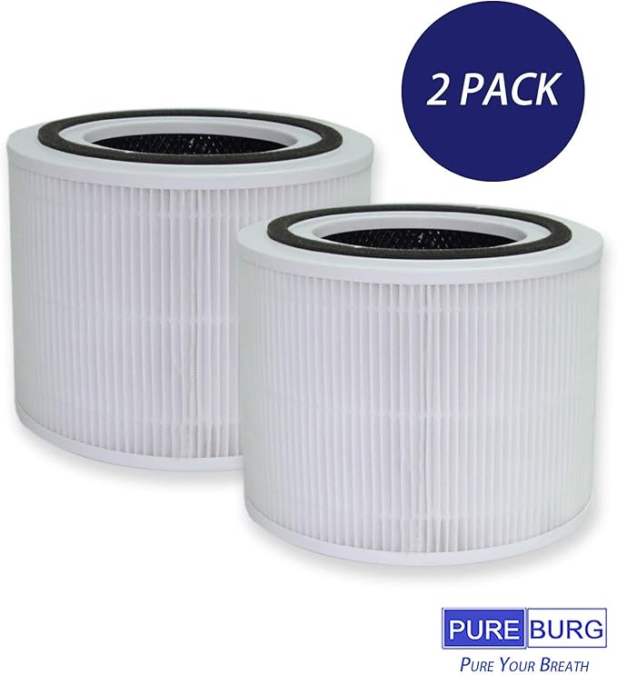 PUREBURG Replacement Filter Compatible with CLEVAST CL-AP220 AP220 Air Purifier,2-Pack H13 HEPA Activated Carbon 2-in-1 3-Stage Filtration Air Clean Dust VOCs