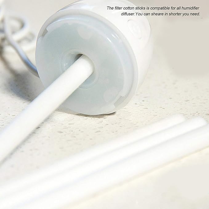 Humidifier Cotton Sticks, 10Pcs Filter Replacement Wicks Mini Diffuser Refill for Portable Personal USB Car Office Bedroom Powered Aroma Supplies Eliminates White Dust Extends the Life of Humidifier