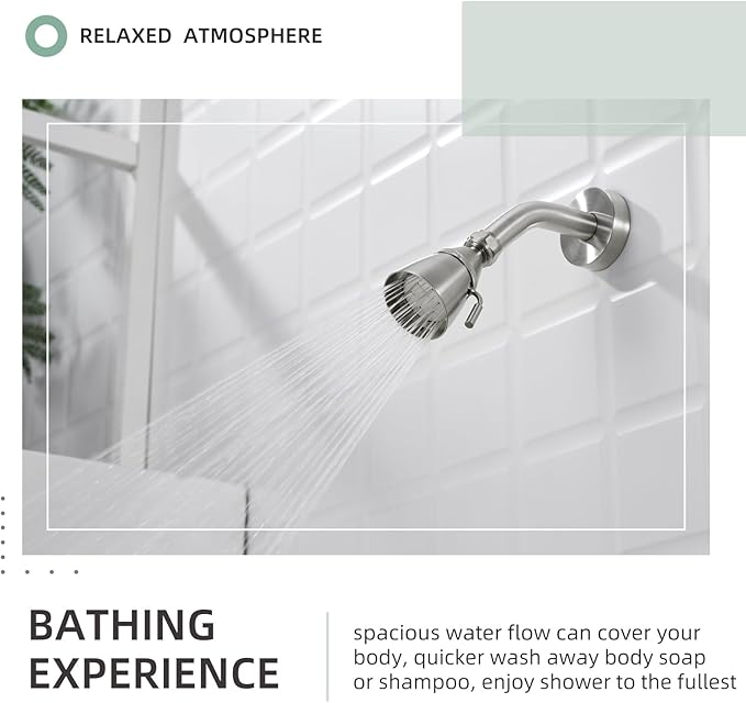 APLusee Shower Head Brushed Nickel Replacement, Solid Brass Shower Wand for Bathroom