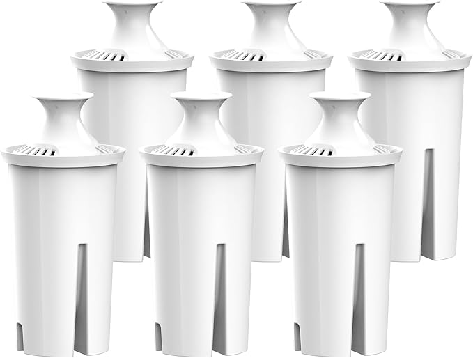 Lifefilter Replacement for Brita® Filters, Pitchers, Dispensers, Classic, OB03, Mavea® 107007 35557, and More, NSF Certified Water Pitcher Filter, 1 Year Supply, 6 Filters