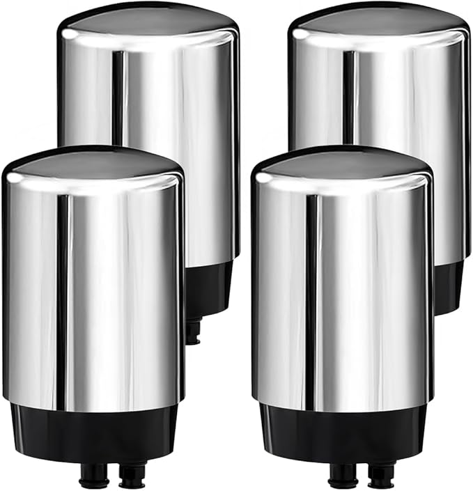 4 Pack Faucets Filters Cartridge(FR-200,FF-100)，Replacement for Brita® Faucet Filter,Water Filter Compatible with Brita® Faucet Filtration Systems- Chrome