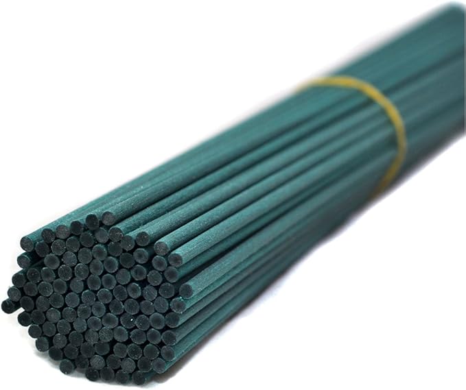 100 Pieces Fiber Reed Diffuser Replacement Refill Sticks (10" x 3mm, Green)