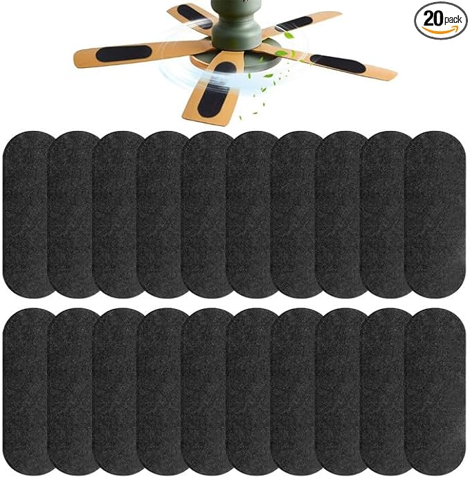 20 Pcs Ceiling Fan Filters for Blades Unscented Activated Coconut Shell Carbon Filter Easy-Stick Universal Ceiling Fan Air Filters Purifiers for Home Office Common Household Contaminants