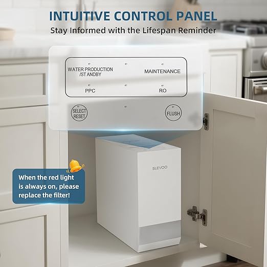 Slevoo SJ-RO75R Reverse Osmosis System 700 GPD Under Sink RO Water Filtration System, NSF/ANSI 58 Certified, 99% Effective Filtration for Water Pollutants, 3:1 Pure to Drain