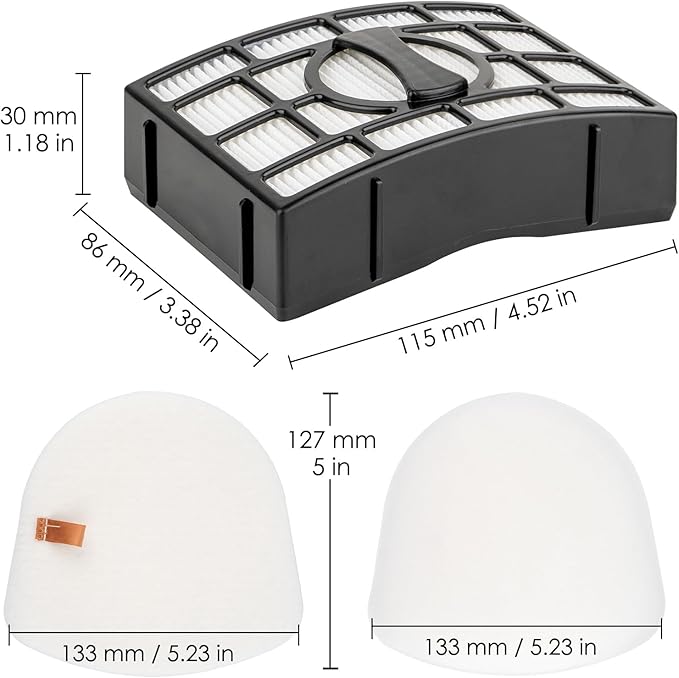 (9 Pack) 3 Hepa Filters + 6 Foam Filters Compatible With Shark ZU560 ZU561 ZU562 ZU572 UV650 UV725 ZU660 CU530 Upright Vacuum, Replacement HEPA Upright Filter Parts, Compare to XFFK560 & XHEPA560