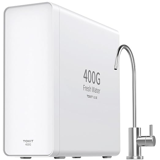 TOKIT U1 SE Reverse Osmosis System, Tankless Reverse Osmosis Water Filter, NSF/ANSI 58, Under Sink Water Filter RO System with Faucet,400 GPD 2:1 Pure to Drain,Reduces TDS
