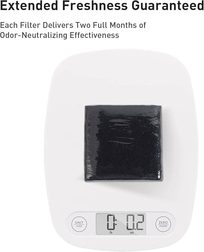 EKO Trash Can Odor Filter Refills for Trash Can and Compost Bin, Activated Charcoal Deodorizer, Strong Charcoal Odor Absorber, Pack of 4 Replacements