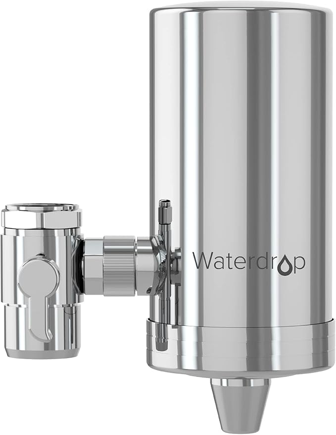 Waterdrop Water Filter for Sink Faucet, 360° Rotating Stainless Steel, NSF Certified Water Purifier for Kitchen Sink, 3 Months Long Lasting Tap Water Filter, Reduce Chlorine, 1 Filters