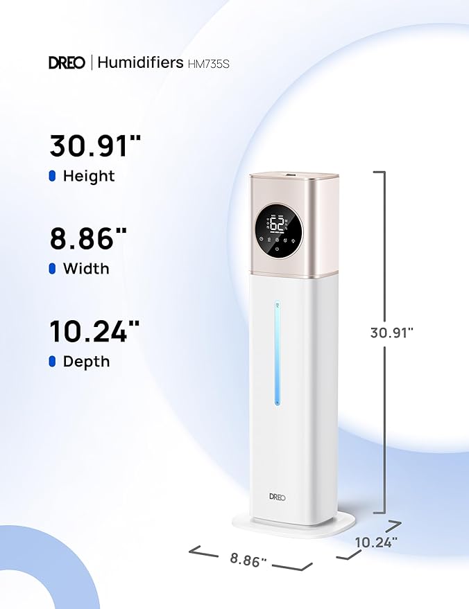 Dreo 11L Smart Humidifier Large Room 700 ft², 100H Cool Mist Air Humidifiers for Bedroom, Top-Fill Self-Cleaning Tank, 26dB, Auto Mode, Aroma Box, RGB Light, Remote & APP Control, Baby, Starlight