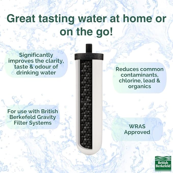 British Berkefeld Doulton Ceramic Water Filter Candle W9121226 7" Ultra Sterasyl Authentic Gravity PFAS (PFOA and PFOS) Reduction 8674