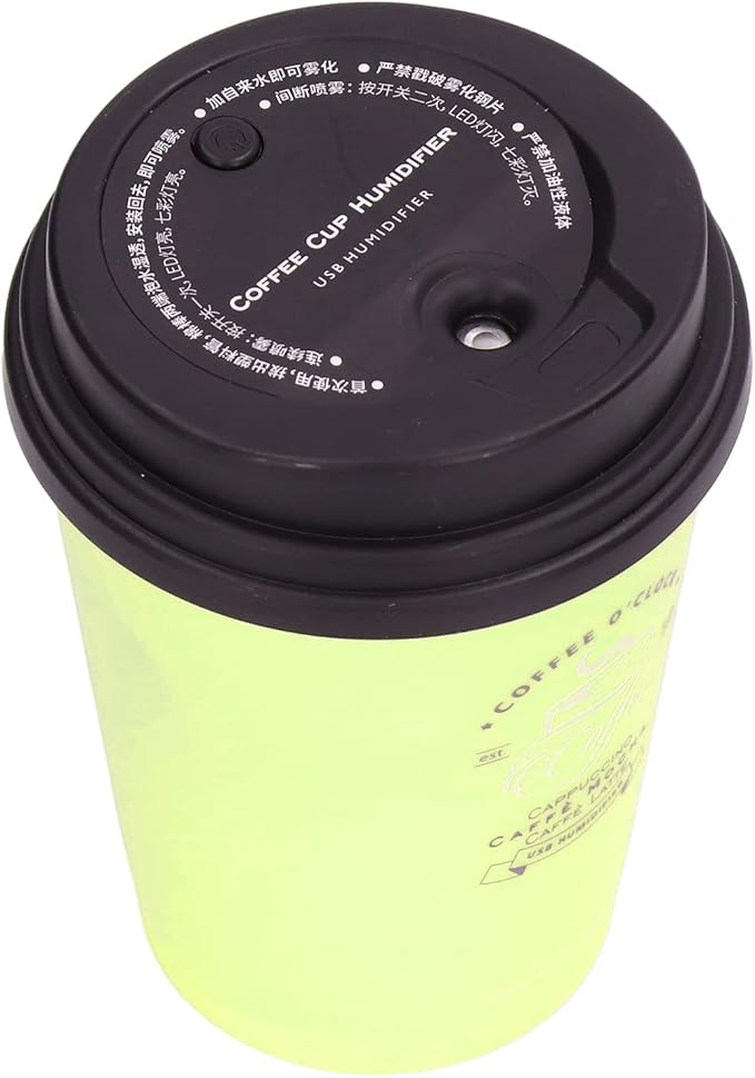 USB Mini Humidifier, Car Diffuser & Desk Humidifier - Low Noise Auto Off, Portable & Cute (Green)