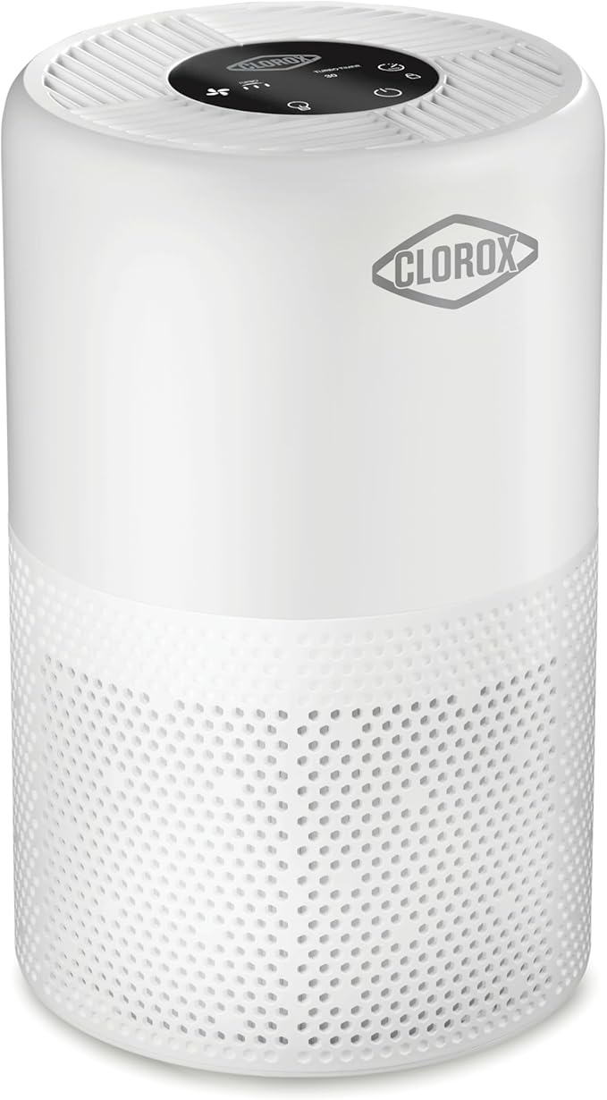 Clorox Turbo Air Purifiers for Home, True HEPA Filter, Quickly Cleans Medium Rooms Up to 1,000 Sq Ft, Reduces 99.9% of Mold, Viruses, Wildfire Smoke, Allergens, Pet Allergies, Dust, Whisper Quiet
