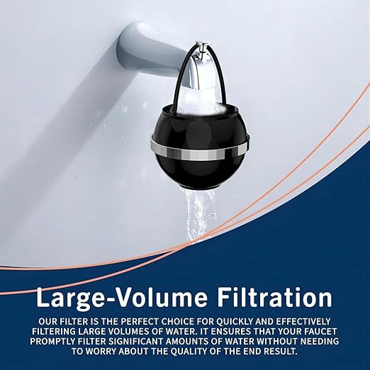 Bath Filter for Tub - Kinder Water Filter for Bathtub, Hard Water Softener to Remove Lead,Chlorine and Fluoride, Improve Skin, Hair and Nails Condition,Matte Black