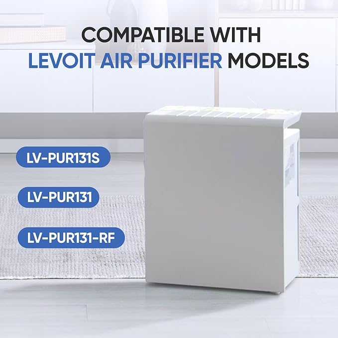 2 Pack LV-PUR131 Replacement Filters Set Compatible with Levoit LV-PUR131, LV-PUR131S, LV-PUR131-RF, 2 H13 Filter & 2 Activated Carbon