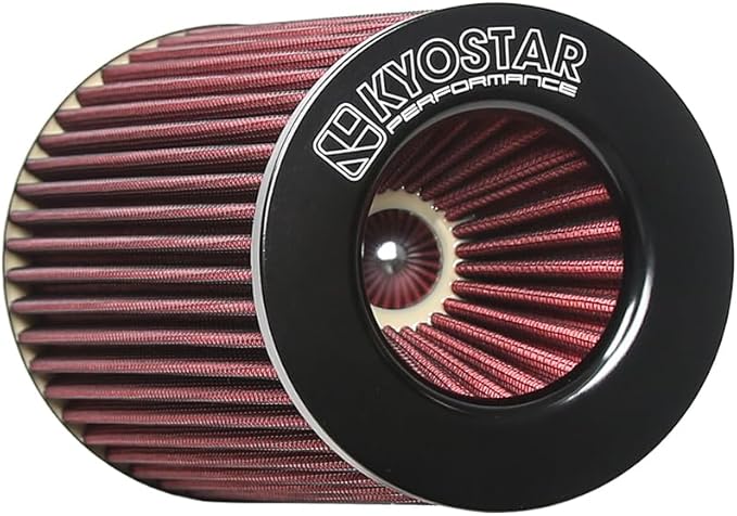 3/3.5/4inch Inlet Cold Air Intake Cone Replacement Performance Washable High Flow Dry Air Filter (RED)