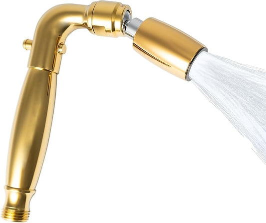 High Sierra® Solid Metal Handheld Shower Head, Lead-Free, with Built-In Trickle Valve. Shower Hose and Holder Not Included. Low Flow 1.8 GPM. Polished Brass