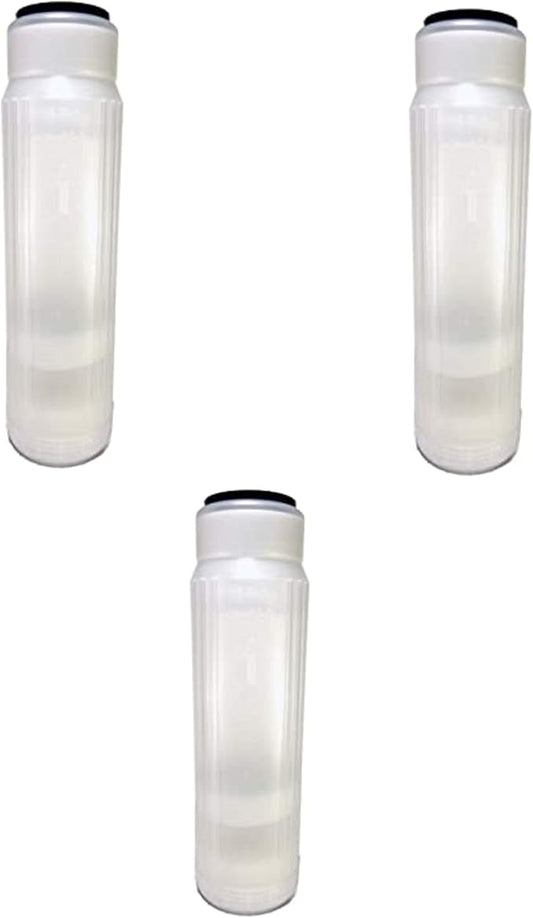CFS – 3 Pack Clear Refillable Cartridge for DI Resin and Other Media Residential or Aquarium DI or RO – Remove Bad Taste & Odor – Whole House Replacement Water Filter Cartridge - 10" x 2.5", White