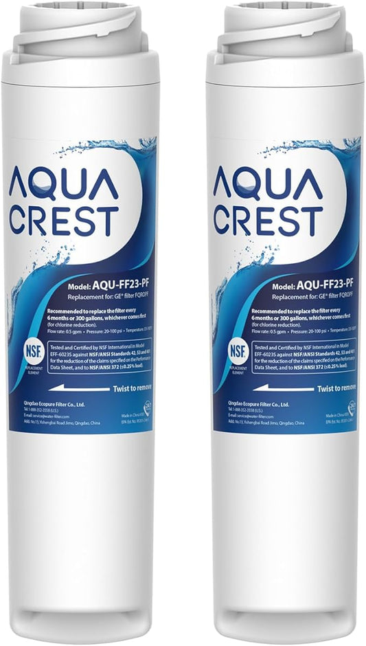 AQUA CREST FQROPF, FQSLF 𝐍𝐒𝐅/𝐀𝐍𝐒𝐈 𝟒𝟎𝟏 𝐂𝐞𝐫𝐭𝐢𝐟𝐢𝐞𝐝, 𝐑𝐞𝐝𝐮𝐜𝐞𝐬 𝐏𝐅𝐀𝐒, 𝐏𝐅𝐎𝐀/𝐏𝐅𝐎𝐒, Replacement for FQROPF, FQSLF, GXSV65R, GQSV65R, PXRQ15F, PNRQ15F, (2 Pack)