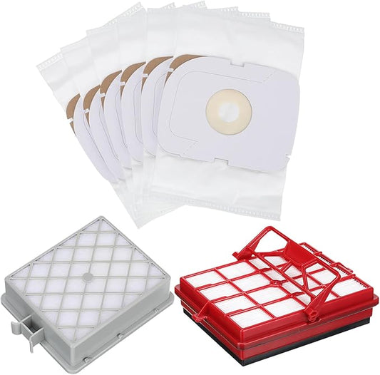 Tondiamo Style P HEPA Vacuum Bag and Filter Bundle Compatible with Aerus Lux Guardian Platinum Canister Vacuum Cleaner 1 Hepa & Carbon Pre and 1 Long Life Hepa after Filter with Handle, 6 Cloth Bags