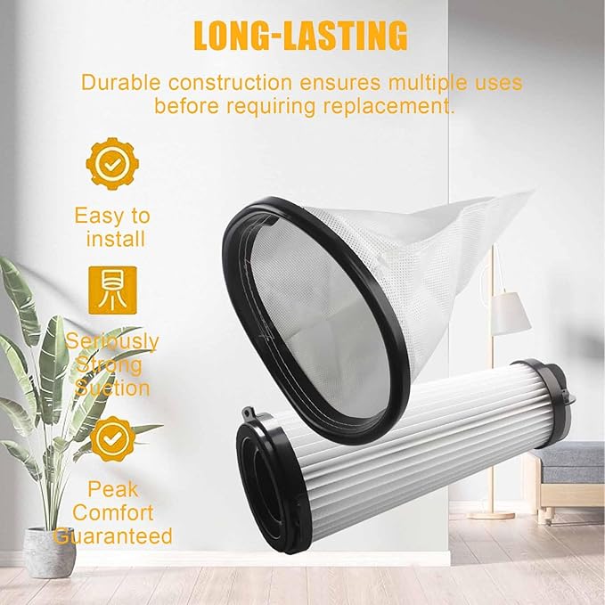Aillsa Replacement for Hoover Vacuum HEPA Cloth Bag Liner and Filter Compatible with Hoover Part 2KE2105000 2KE2110000 2-KE2110-000 Fits Hoover Backpack Vacuum Cleaner C2401 & Royal RY4000 RY4001