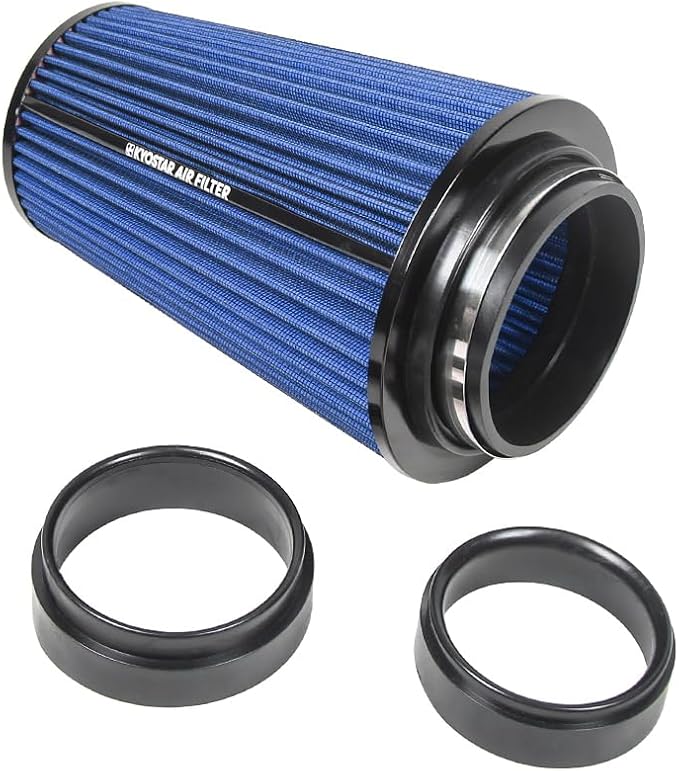 3/3.5/4inch Inlet Cold Air Intake Cone Replacement Performance Washable High Flow Dry Air Filter (BLUE)