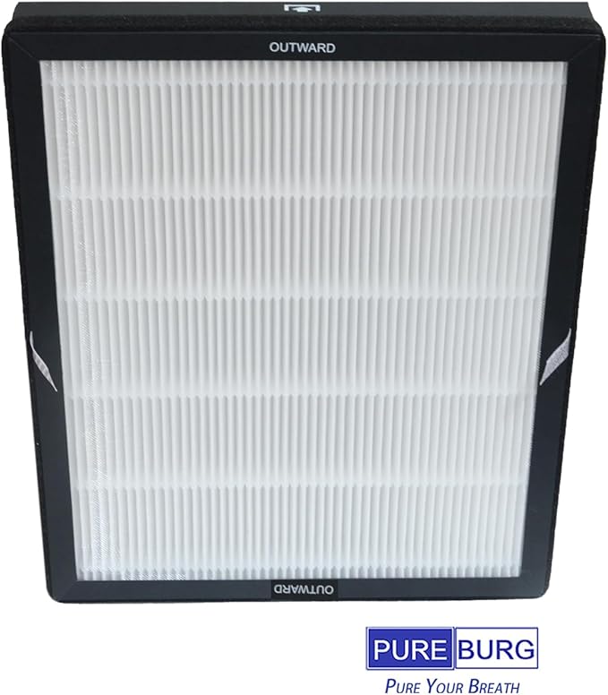 PUREBURG Replacement Filter Compatible with LUNINO E-200 Air Purifier,2-Pack H13 HEPA 3-Stage Filtration Activated Carbon 2-in-1