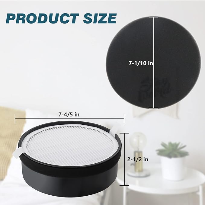 LV-H132 Filter Replacement for LEVOIT Air Puri-fier, 3-in-1 Pre, H13 Activated Carbon Filtration System, Replace Part LV-H132-RF, Pack of 3