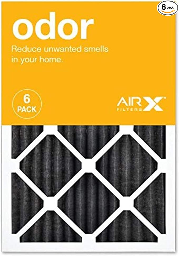 14x20x1 Air Filter AIRx ODOR MERV 8 Carbon Pleated Air Filter - Made in the USA - Box of 6
