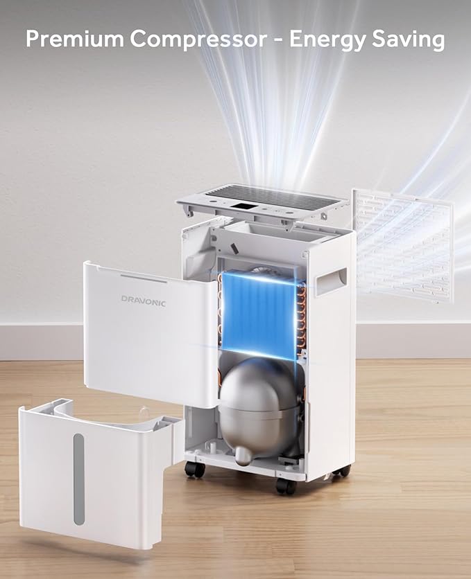 1500 Sq.ft Dehumidifier for Basement, MAX 21 Pints Dehumidifiers for Home with Drain Hose, Smart Humidity Control, 3 Modes for Bedroom and Bathroom, Dry Clothes, 24H Timer (White and Gray)