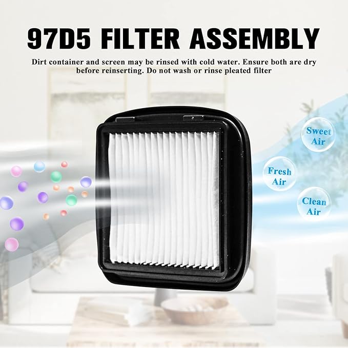 Improvedhand 97D5 Pet Hair Eraser Filter Replacement for Bi-ssell Pet Eraser Corded Hand Vacuum 33A1B 33A1 33A1W 27K6, Replaces Part # 203-7416 203-1432 2031432, 4 Pack & 1 Brush