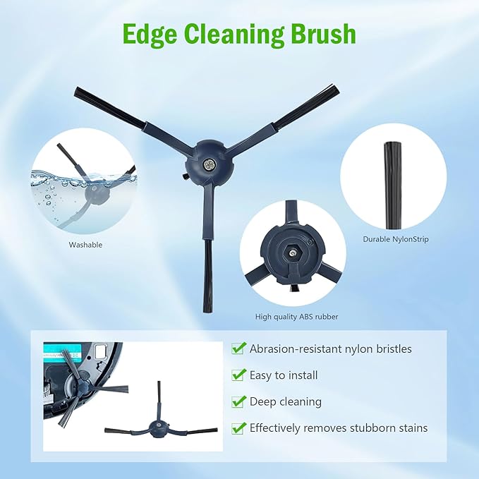 26 Pcs Accessories Kit for Eufy Omni C20 Vacuum Cleaner,Replacement Parts: 2 Main Brushes, 6 Side Brushes, 4 HEPA Filters, 4 Dust Bags, 8 Mop Pads, 2 Tools