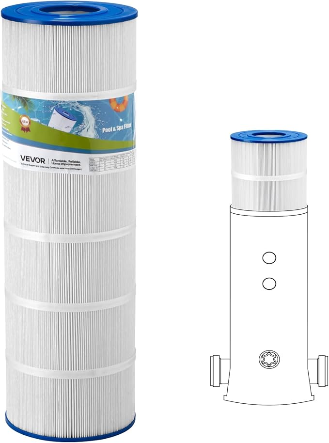 VEVOR C1750 Pool Filter Cartridge Replacement for Hayward C1750, Replace for Hayward CX1750RE, Pleatco PA175, Unicel C-8417, Filbur FC-1294, 175 sq. ft,L x OD:28 3/16" x8 15/16"