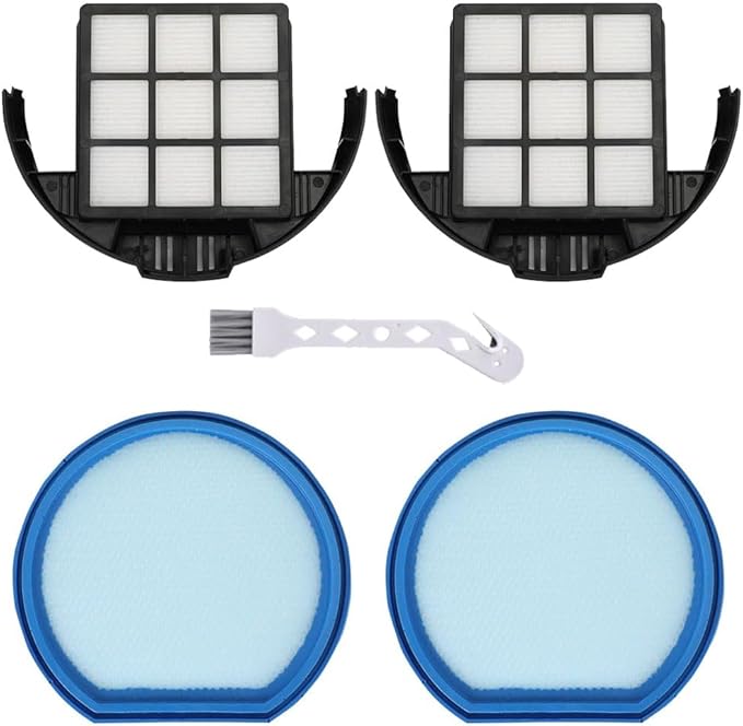 4 Pack Vacuum Filter Set Compatible with Hoover T-Series WindTunnel Bagless Upright Vacuum, Replaces Parts #303173001 & #303172002, 2 Washable Filters+ 2 HEPA Cartridge Filters+ 1 Cleaning Brush