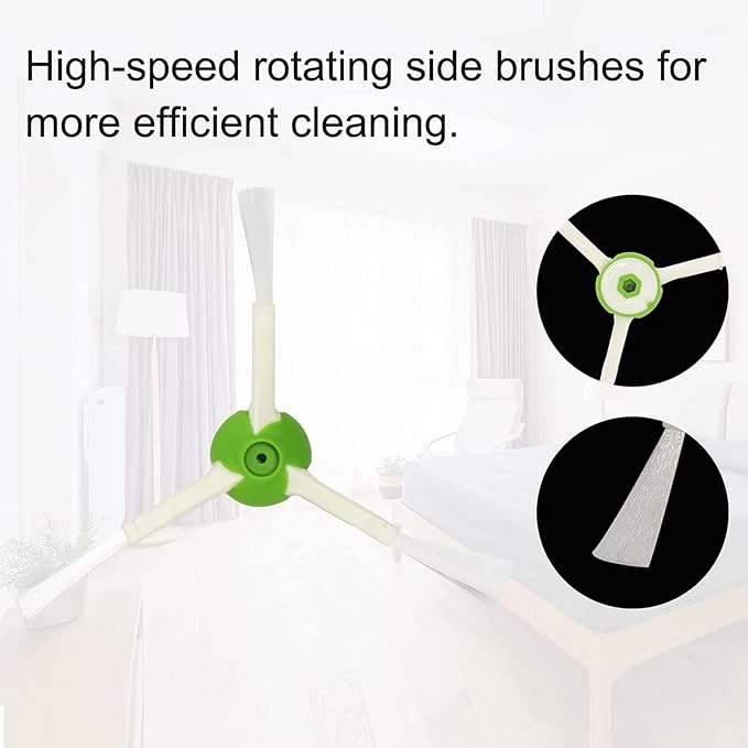 Replacement Parts for iRobot Roomba E/i/j Series i1 i3 i4 i7 i7+ j6+ j7 E5 E6, 1 Set of Multi-Surface Rubber Brushe, 3 Vacuum Filters, 4 Side Brushes