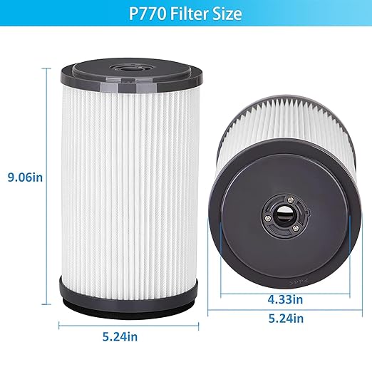 2 Pack Replacement Vacuum Filters for Ryobi P770 18V ONE+ Cordless Wet/Dry Vacuum Cleaner, Compatible with Filter # 313052002