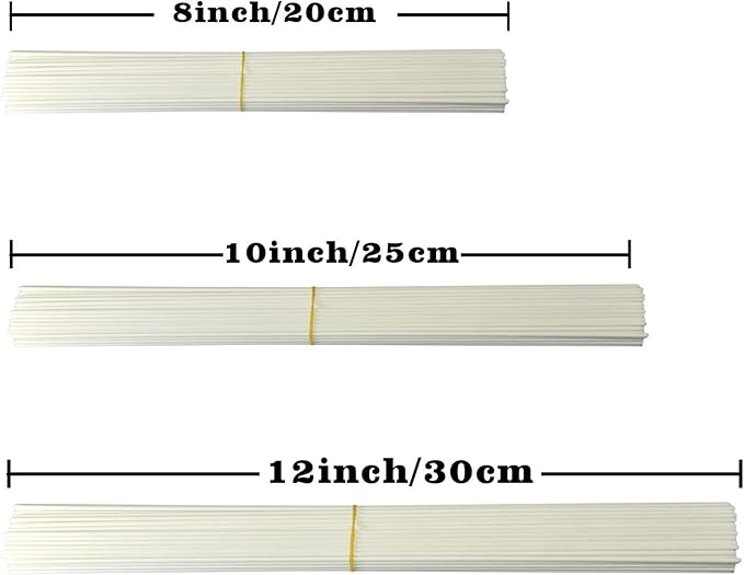 100 Pieces Fiber Reed Diffuser Replacement Refill Sticks (10" x 3mm, White)