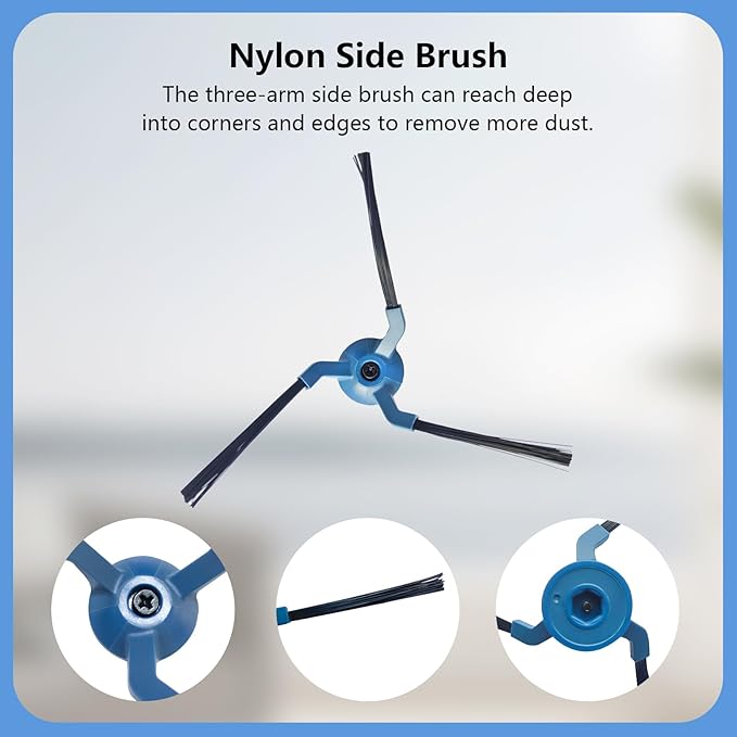 21PCS Accessories Compatible with Eufy X10 Pro Omni Robotic Vacuum Cleaner:1 Main Brush,4 Sweeping Brushes,4 HEPA Filters,4 Vacuum Bags(Deodorant),6 Mop Pads